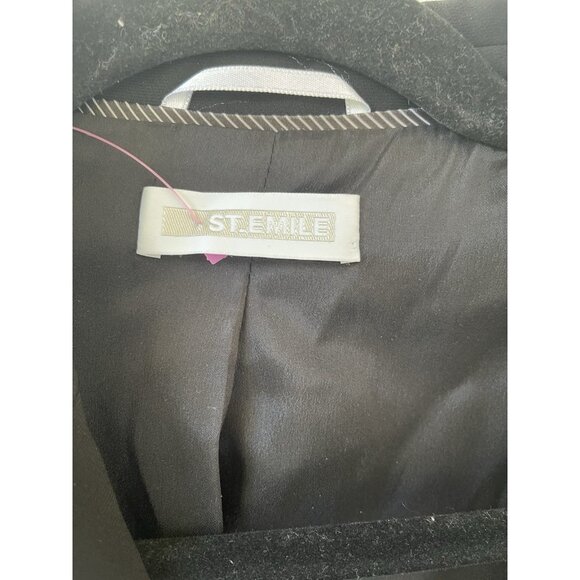 St. Emile Women’s Black Pantsuit Blazer Jacket & Trousers Set Size 6 Two-Button - Picture 12 of 14